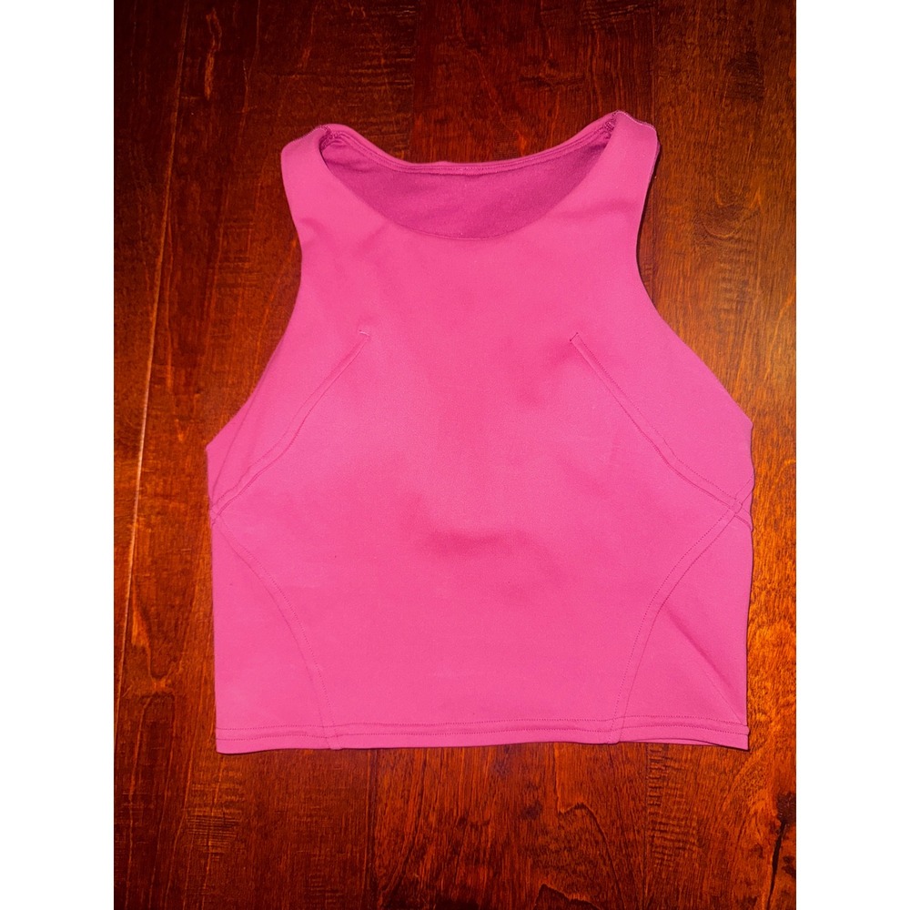 Lululemon Invigorate Training Tank Top Pink Racerback Crop Size 2 LW1EM7S